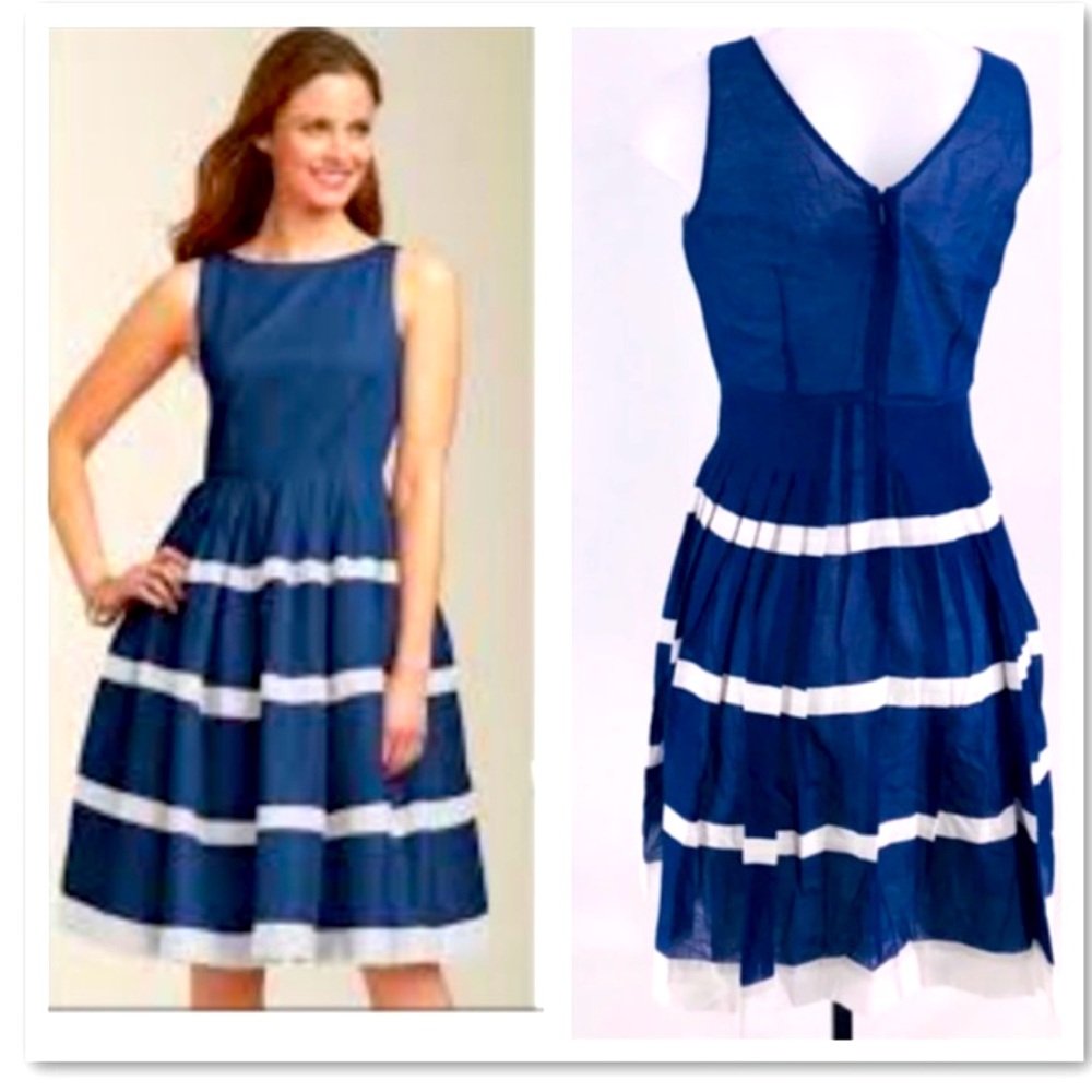 Talbots Cotton Navy White Stripes tank dress
Sz 14